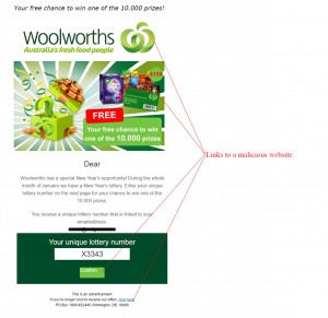 MailShark Woolworths Lottery Competition Scam
