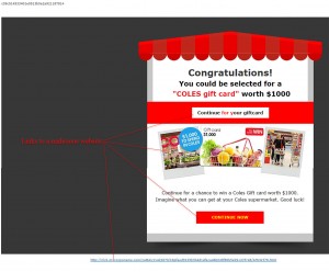 MailShark Your 1000AUD Coles Gift Card Scam