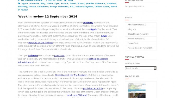 Week in review 12 September 2014