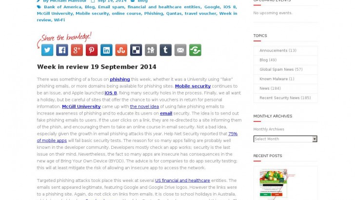 Week in review 19 September 2014