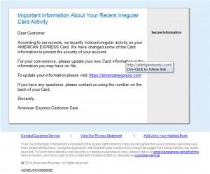 MailShark Phishing emails impersonate American Express