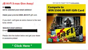 MailShark More gift card scam emails. JB Hi-Fi.