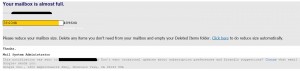 MailShark Google+ phishing email sample. MailShark Mailbox exceeded limit phish.