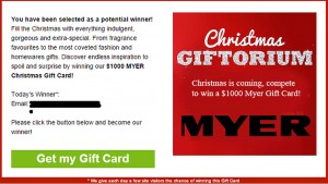 MailShark More gift card scam emails. Myer.