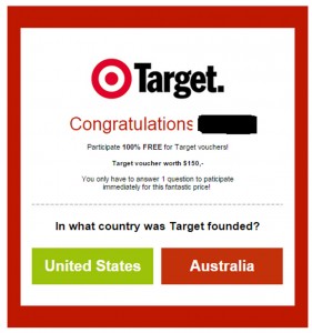 MailShark Target survey scam email