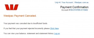 MailShark Your payment was cancelled insufficient funds