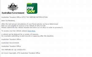 MailShark Australian Taxation Office refund phishing scam