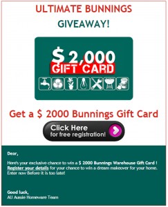 MailShark Bunnings gift voucher phishing scam