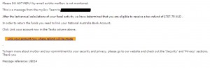 MailShark Another tax refund phishing scam