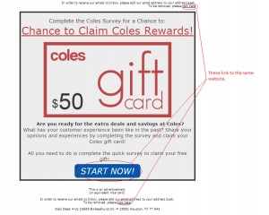 MailShark Coles Survey gift card scam