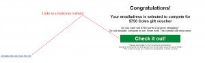 MailShark Coles Gift Voucher Competition Scam