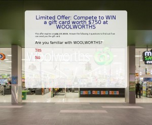 MailShark Woolworths GIft Card Scam Visit Scam Site