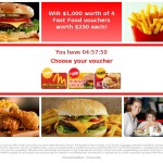 MailShark $1000 Hungry Jacks gift vouchers Visit Scam Site