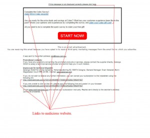 MailShark Coles Survey Reward Scam Email
