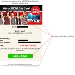 MailShark MYER Gift Card Email Scam