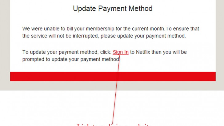Netflix Billing Scam Email