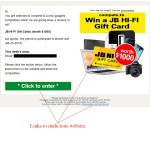 MailShark Win a JB Hi-Fi Gift Card Email Scam