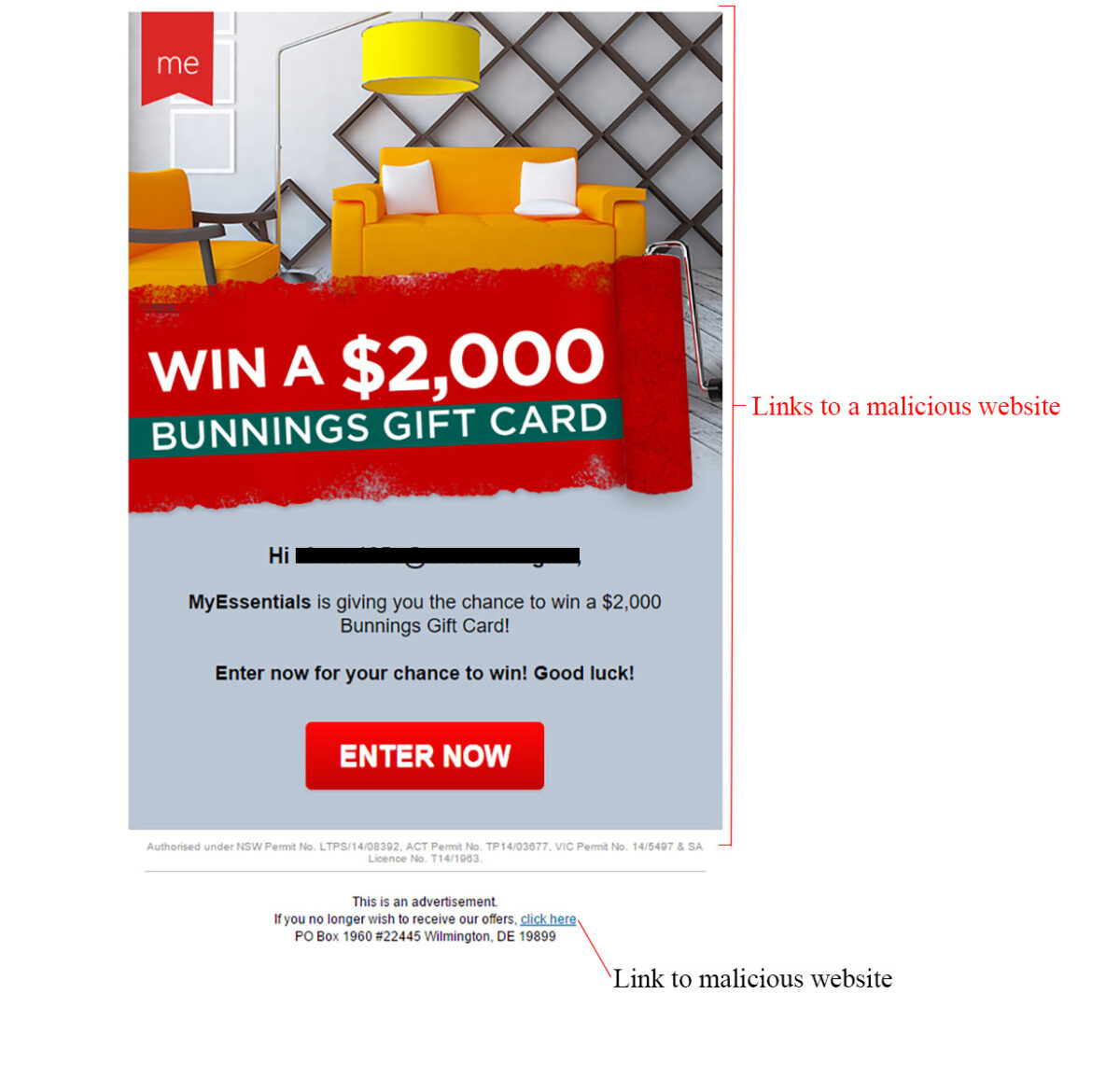 Win A Bunnings Gift Card Email Scam MailShark
