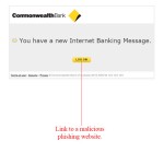 MailShark CommBank New Message Notification Phishing