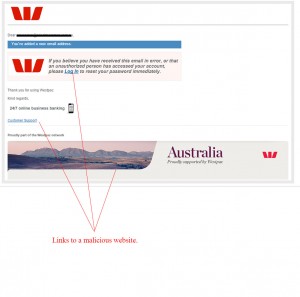 MailShark Westpac Account Info Phishing Scam