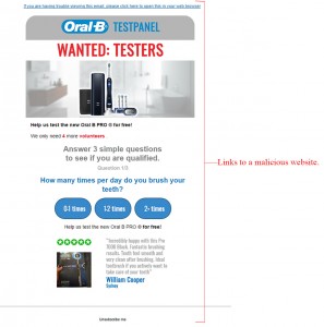 MailShark Oral B Toothbrush Testers Wanted Scam