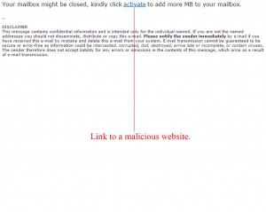 MailShark Warning Email Closed Phishing Scam