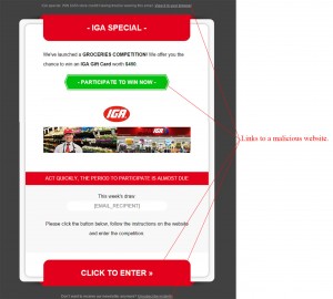 MailShark Win a $450 IGA Gift Card Scam 