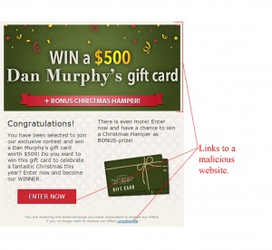 MailShark Win a $500 Dan Murphy Gift Card Scam