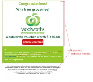 MailShark Woolworths Groceries Voucher Email Scam