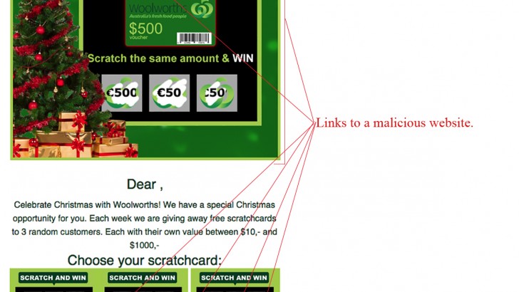 Woolworths Scratch and Win Groceries Scam