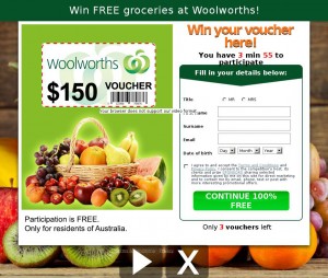 MailShark Woolworths groceries voucher worth $150.00 Visit Website