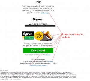 MailShark Free Dyson Vacuum Email Scam