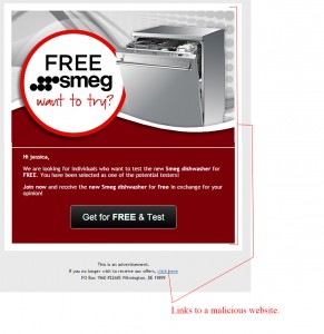 MailShark Free SMEG Dishwasher Test and Keep Scam
