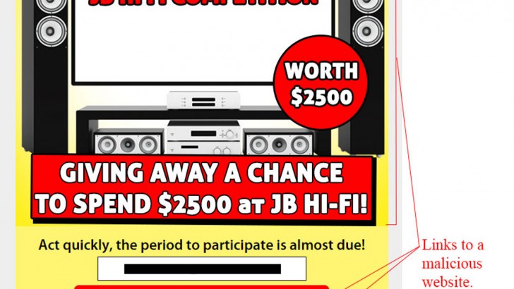 JB Hi-Fi Competition Gift Card Scam