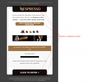 MailShark Win a Nespresso Coffee Machine Scam