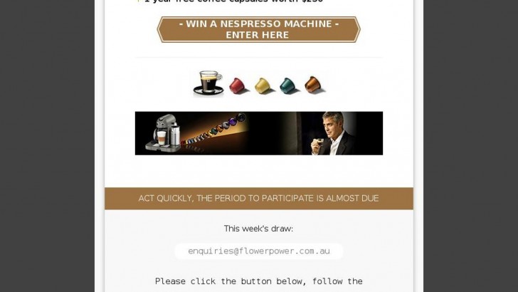 Win a Nespresso Coffee Machine Scam